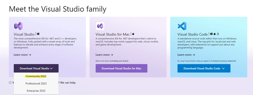 Which Visual Studio Version To Download